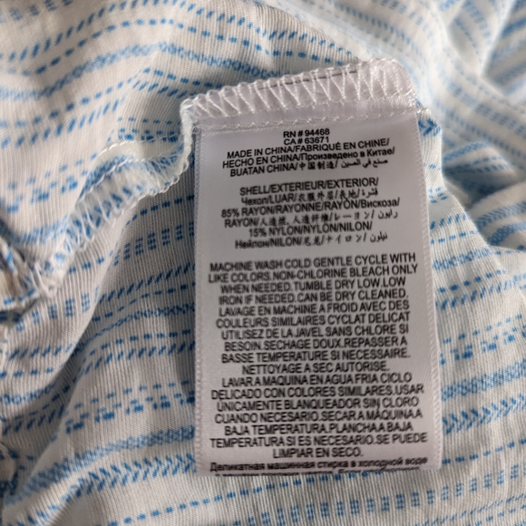 NWT BCBGENERATION Blue and White Striped Tie Side Faux Wrap Crop Top Size M - Picture 6 of 6